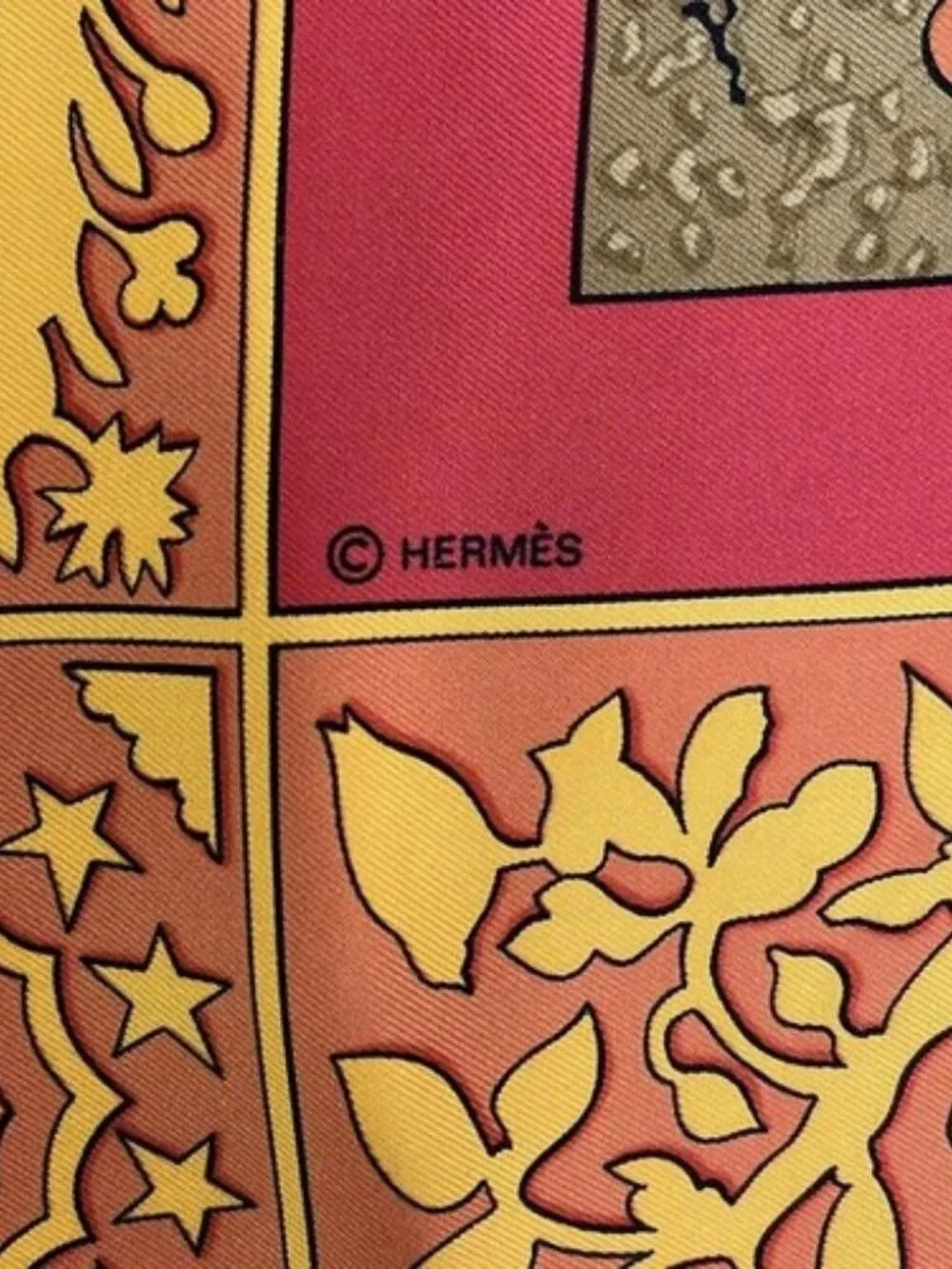 HERMES Carre 90 - Red Orange Multi Scarf - Picture 2 of 6